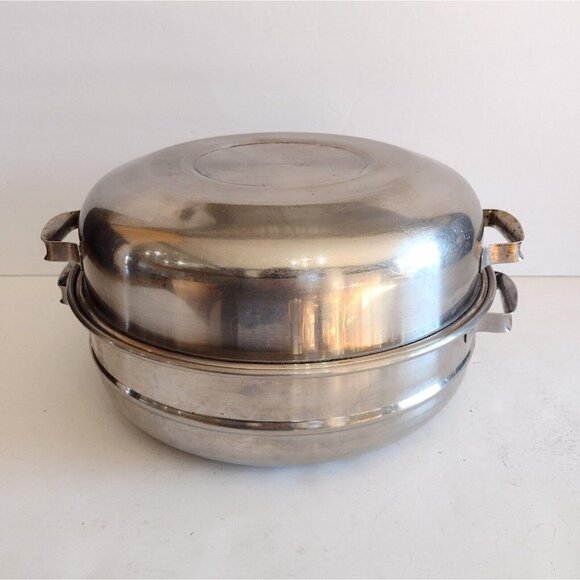 Vintage Deluxe Permanent Stainless Steel 10" Round Dome Roaster Double Boiler? - Picture 2 of 12